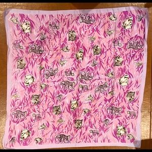 Vintage 80’s animal-print purple-zebra silk scarf!